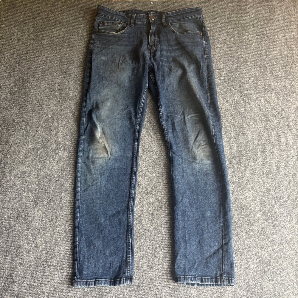 Chaps Mens Straight Fit Dark Wash Blue Stretch Denim Jeans 32x30 1593226